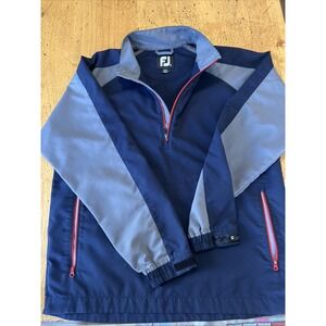 FootJoy Jacket Mens M Navy Golf Half Zip Windbreaker Polyester Shell Athletics